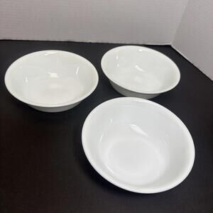 3 Corelle Vitrelle Bowls 6.25” All White